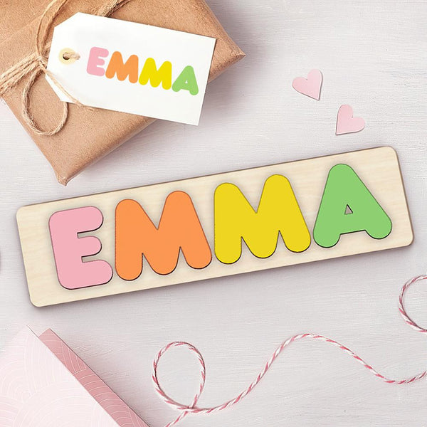 Personalized Name Puzzle With Pegs, Wooden Personalized Toy
