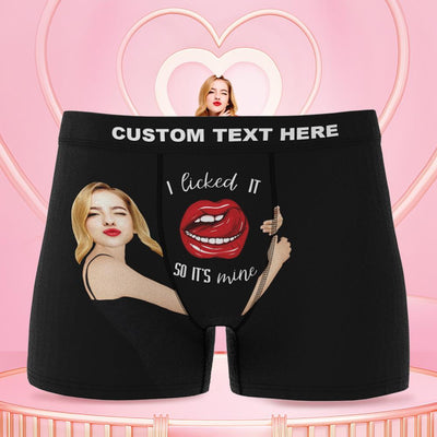 Custom Underwear With Face, Personalized I Licked It so Its Mine Boxers  With Photo, Custom Picture Boxer Gift for Boyfriend Gift for Husband 